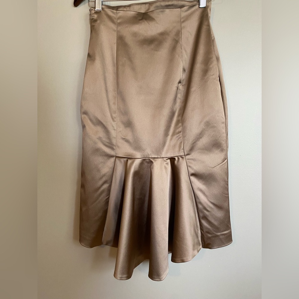 NWT Coast Satin Trumpet Pencil Skirt Porcini Colour Elegant Party Y2K Size 8